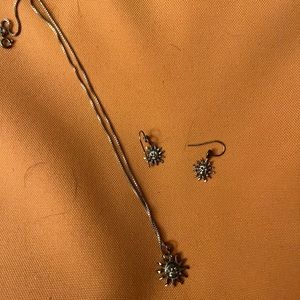 Sterling silver sun necklace and matching earrings